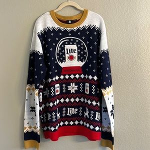 Christmas miller lite sweater Sz XL